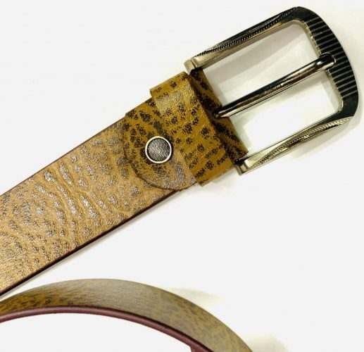 CraftShades Buffalo Leather Belts for Men with Real Solid Leather and Buckle Durable Heavy Duty 1.5" Men's Dress and Casual Belt | Printed Belt