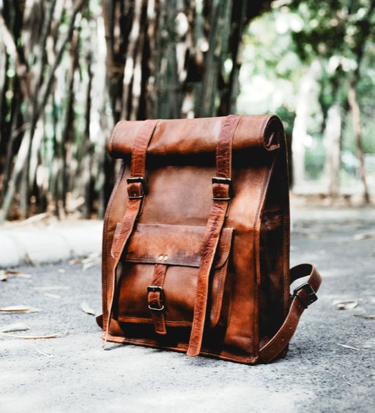 Craftshades – Multiple Pockets 12*16 Inch Handcrafted Goat Leather Roll Bag | 100% Genuine Leather