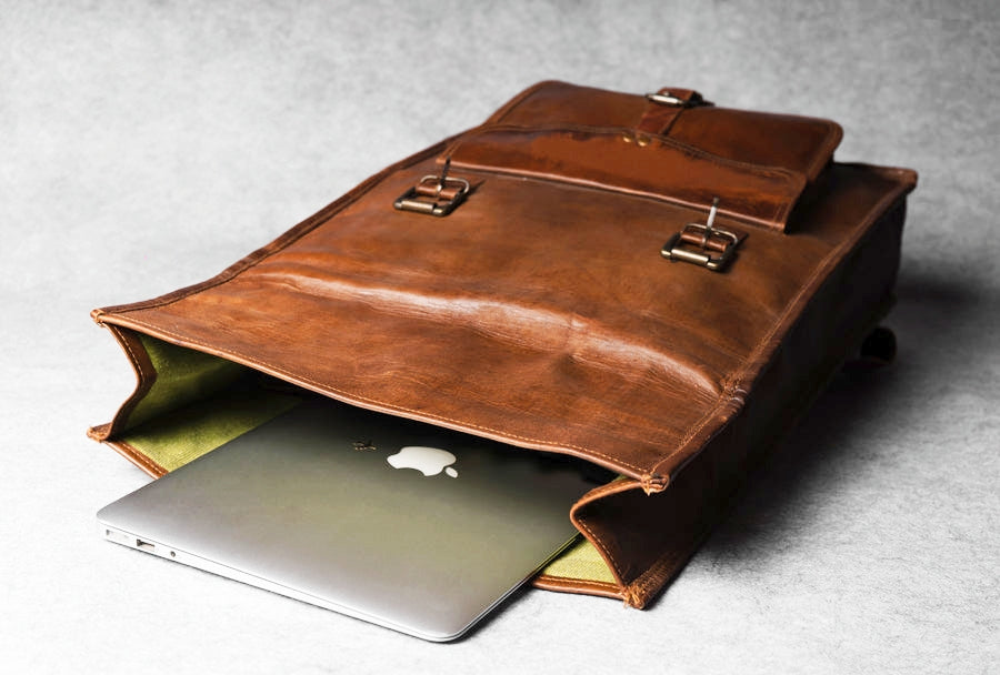Craftshades – Multiple Pockets 12*16 Inch Handcrafted Goat Leather Roll Bag | 100% Genuine Leather