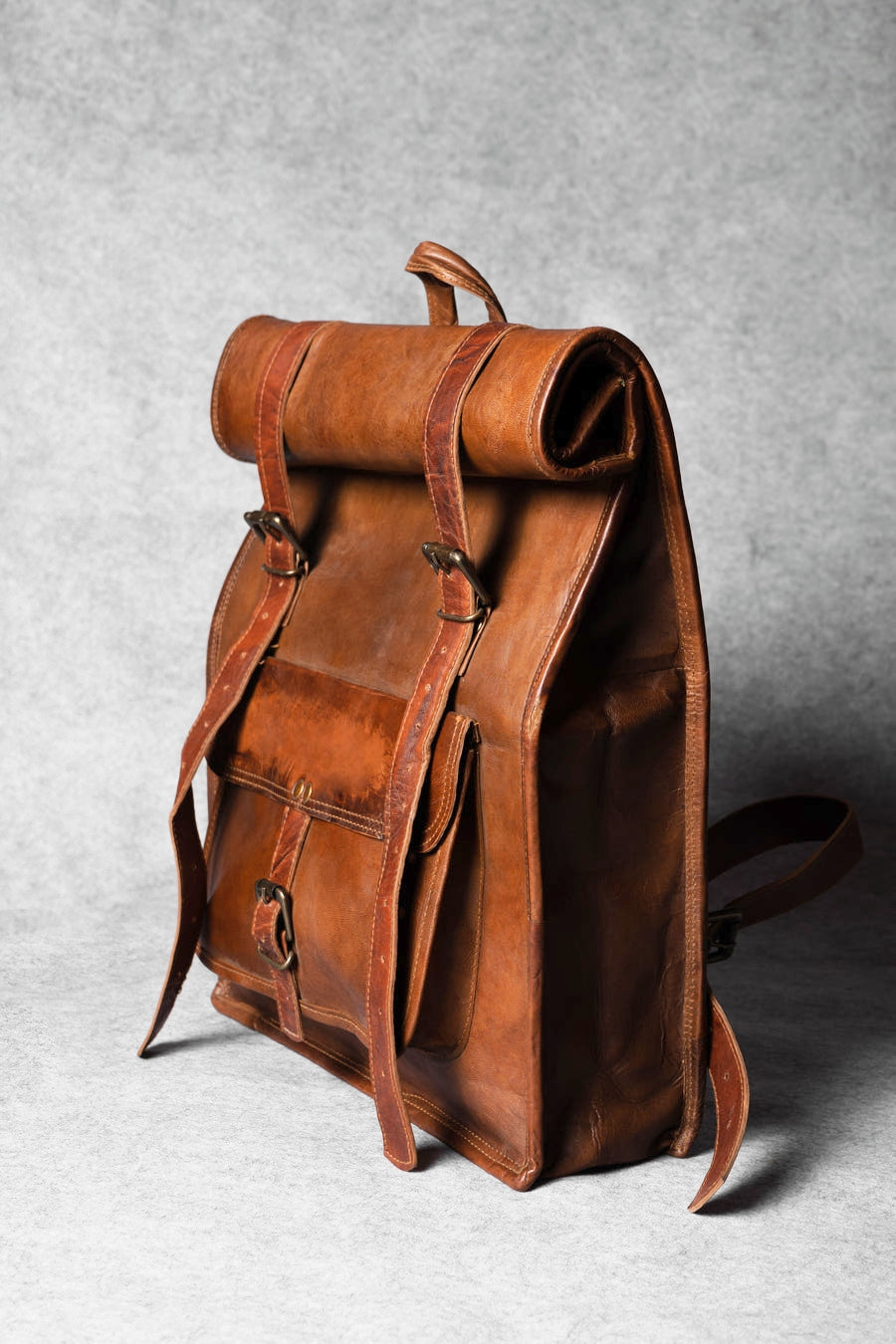 Craftshades – Multiple Pockets 12*16 Inch Handcrafted Goat Leather Roll Bag | 100% Genuine Leather