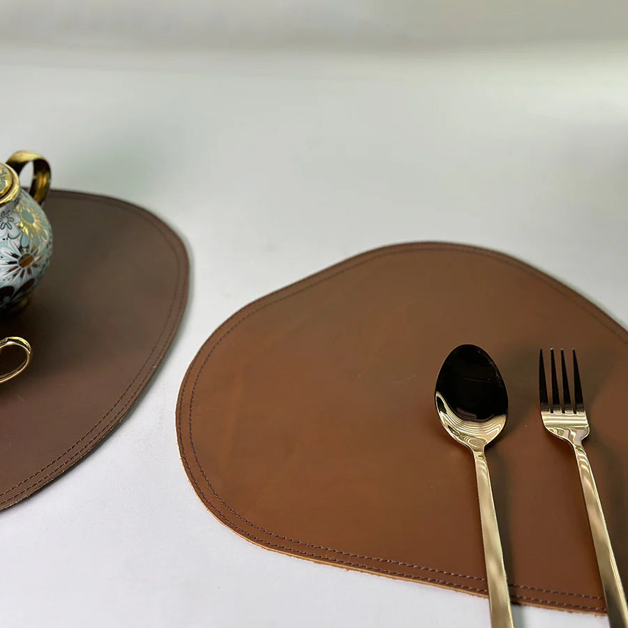 Premium PU Leather Table Mats for Dining – Heat &amp; Spill Resistant