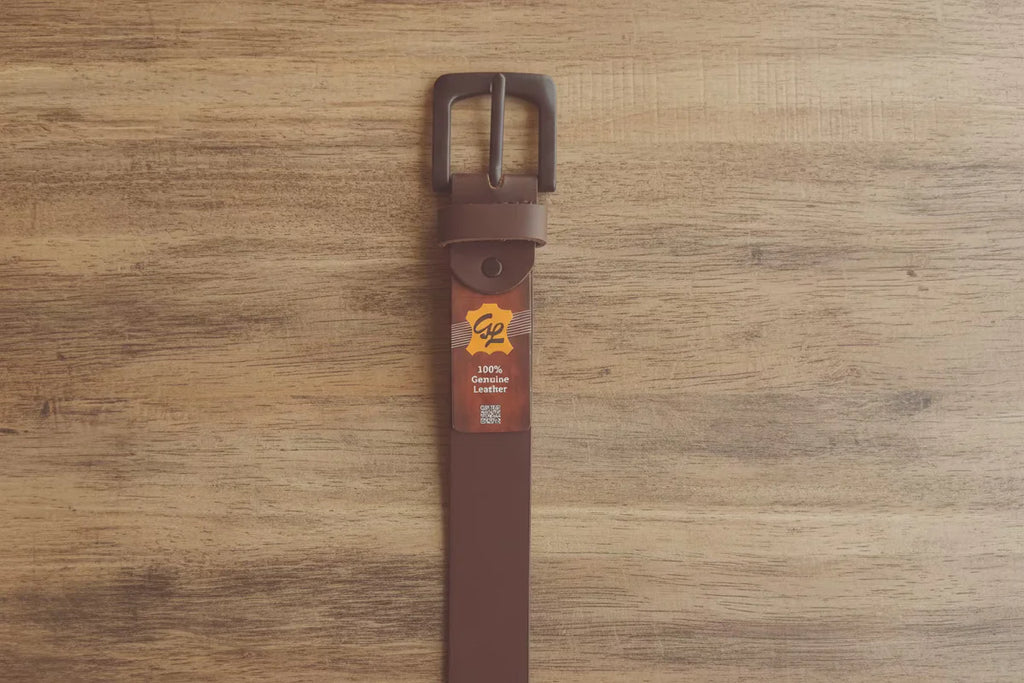 100% Genuine Premium Leather Belt-Brown