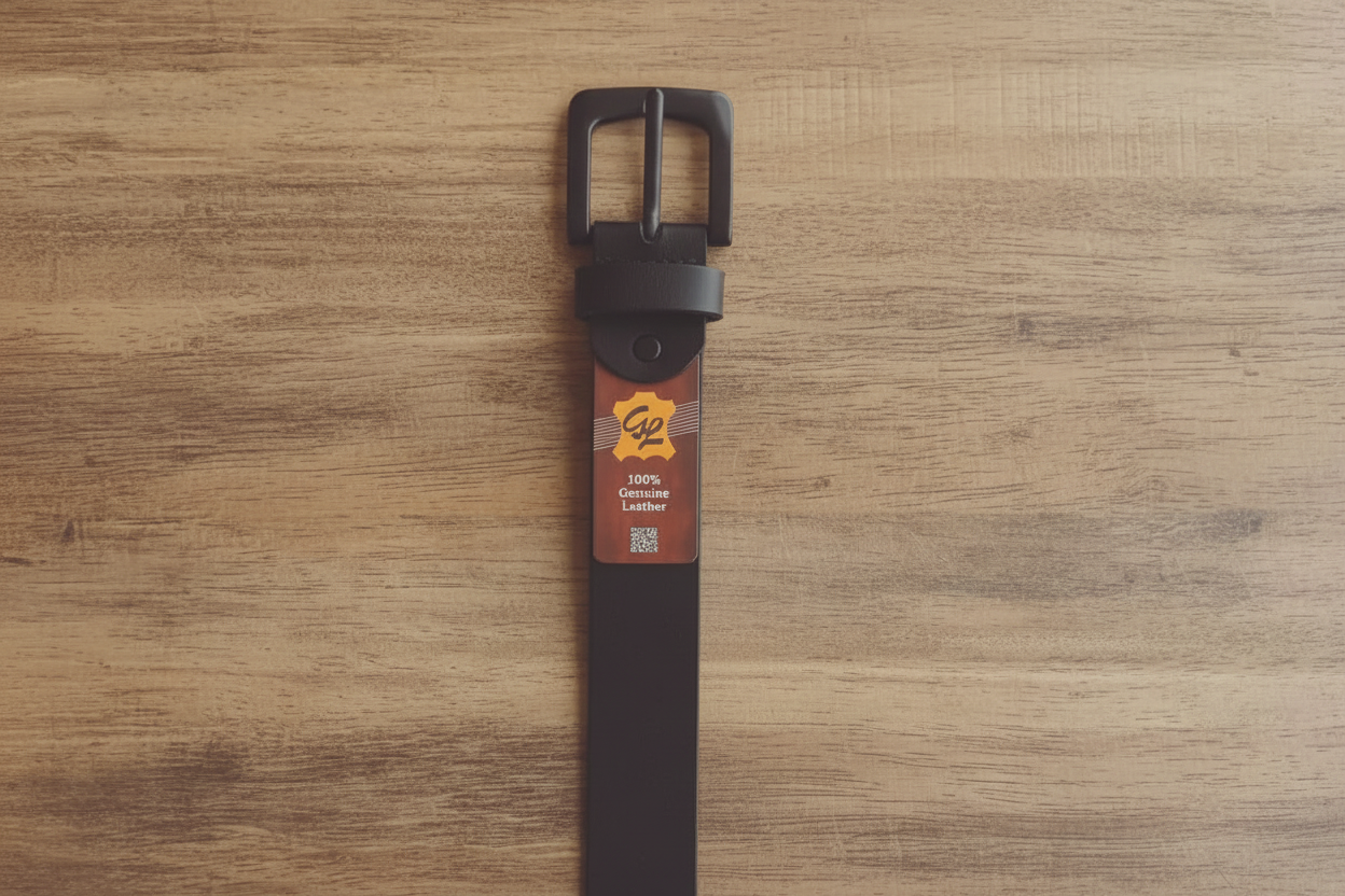 100% Genuine Premium Leather Belt - Black