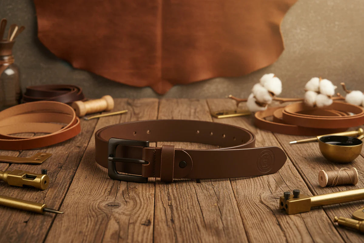 100% Genuine Premium Leather Belt-Brown