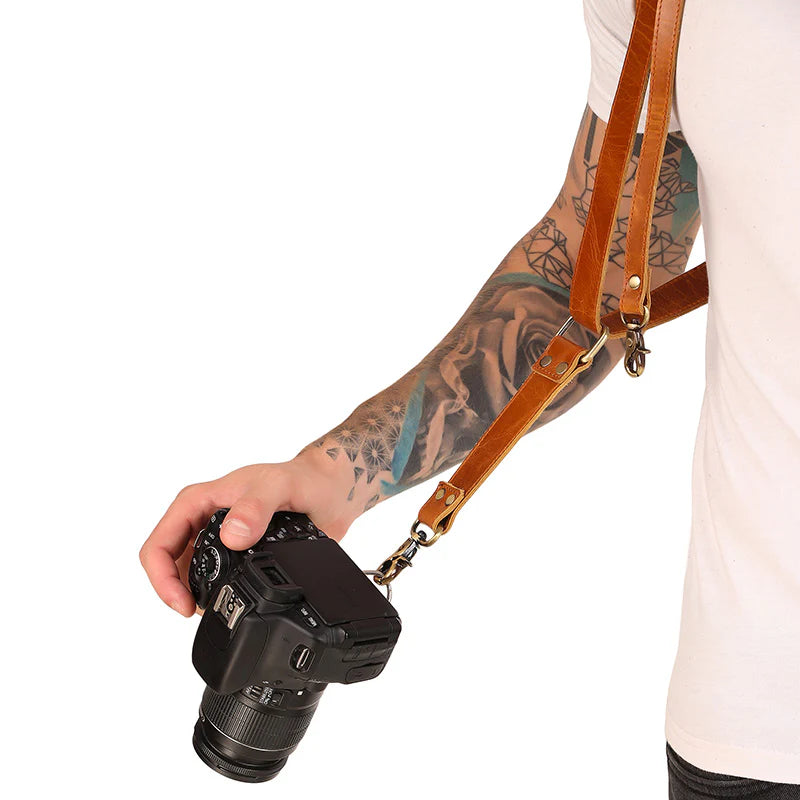 Premium Double Shoulder Leather Camera Strap