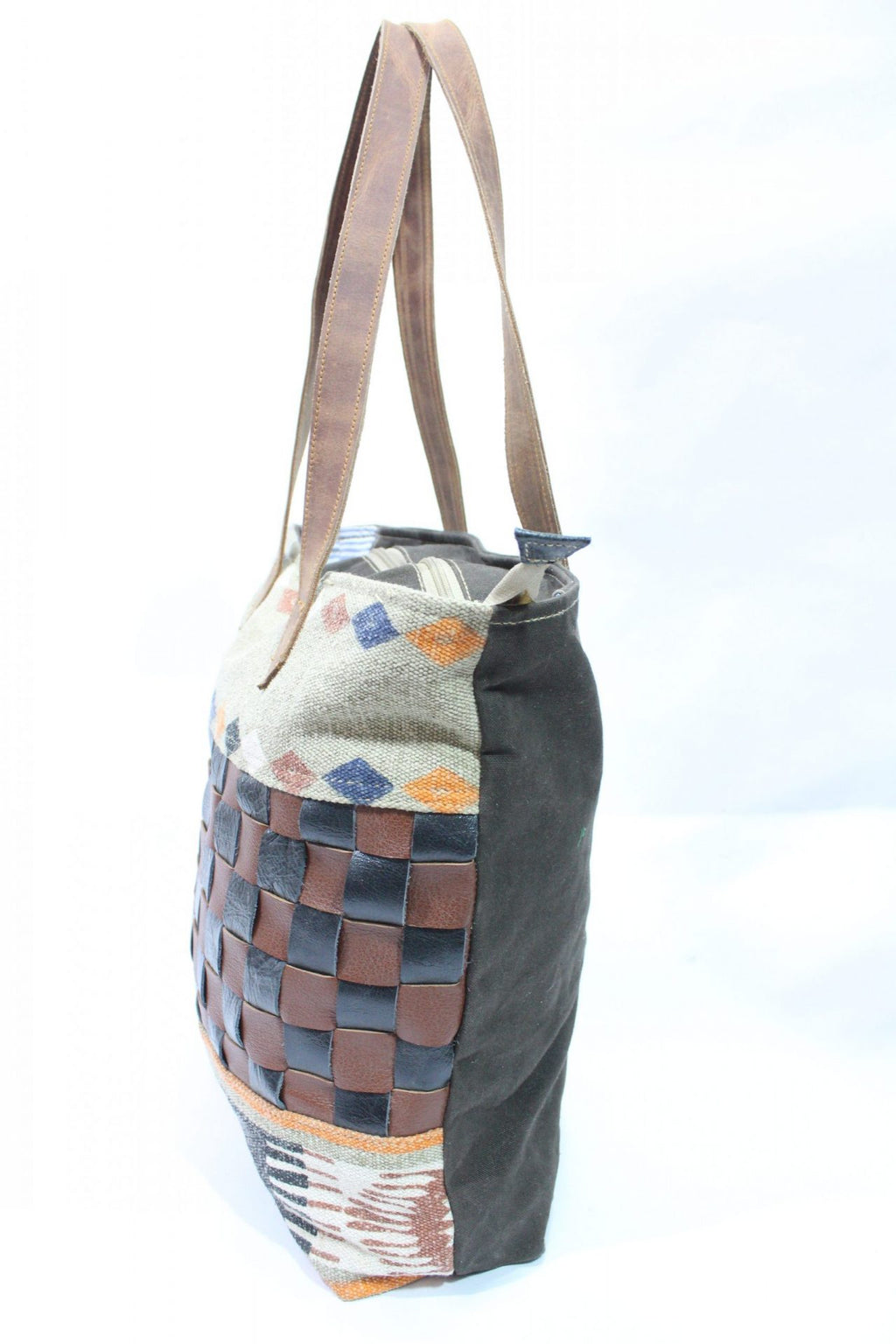 Canvas Tote Bag Checks Design