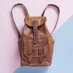 Craftshades - Handcrafted 13*18 Inch Large Goat Leather Backpack |  100% Genuine Leather