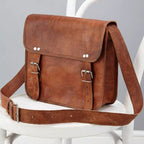 Craftshades - Double Strip Plain Leather Office Bag
