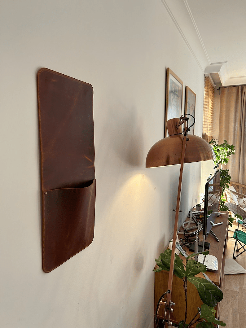 Leather Wall Storage Organizer