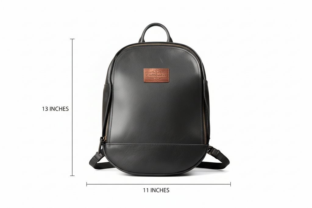 Craftshades Classic Black Leather Backpack