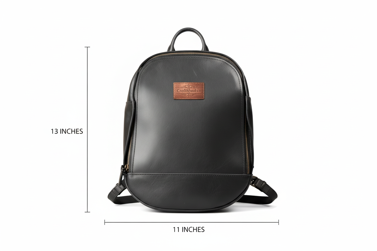 Craftshades Classic Black Leather Backpack