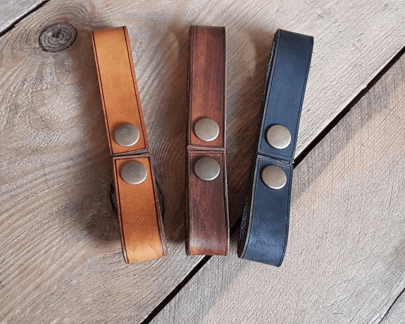 Leather clasp for belt and armor
