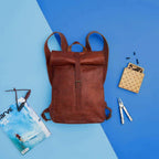 Leather office school college Side bag shoulder bag  | Men's Roll-top Leather Bags