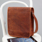 Craftshades – 15"11 Vintage Handcrafted Leather Laptop Bag without Pocket | 100% Genuine Leather