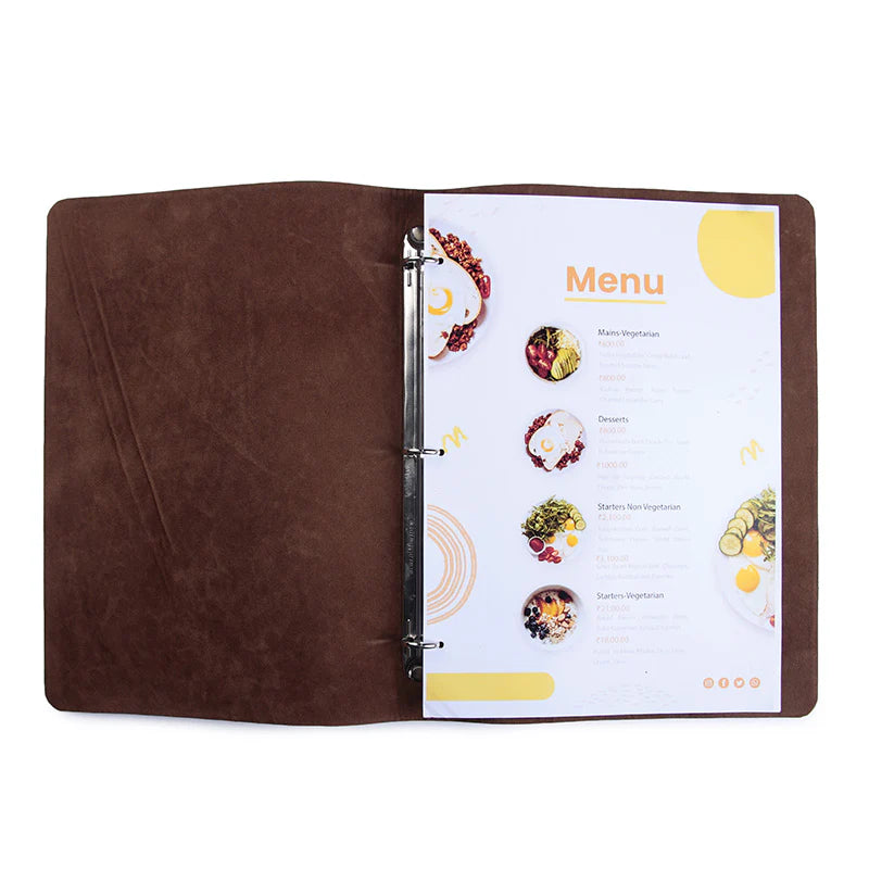 Premium Luxe Leather Menu Booklet