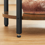 Mauch Round End Table with 3-Tier Storage Shelves