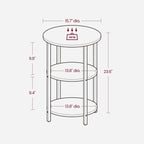 Mauch Round End Table with 3-Tier Storage Shelves