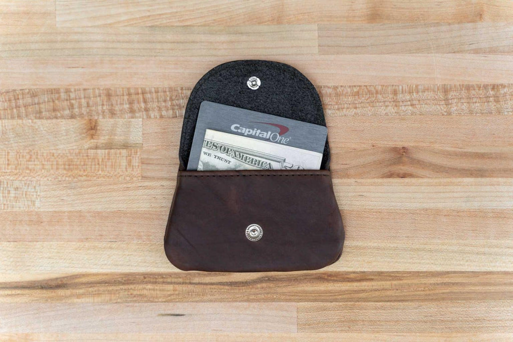 Leather Button Coin Purse
