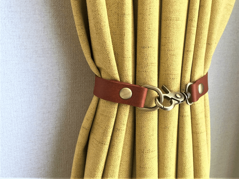 Minimalist Leather Curtain Tieback