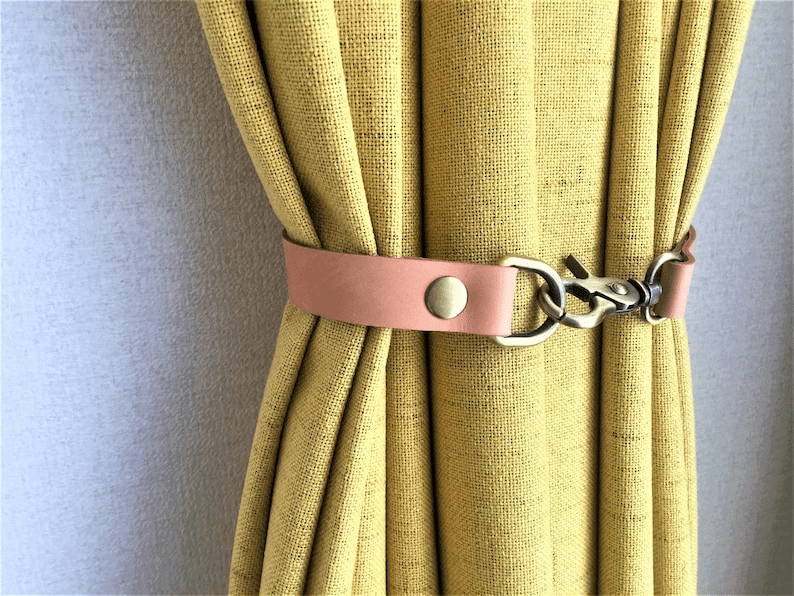 Minimalist Leather Curtain Tieback
