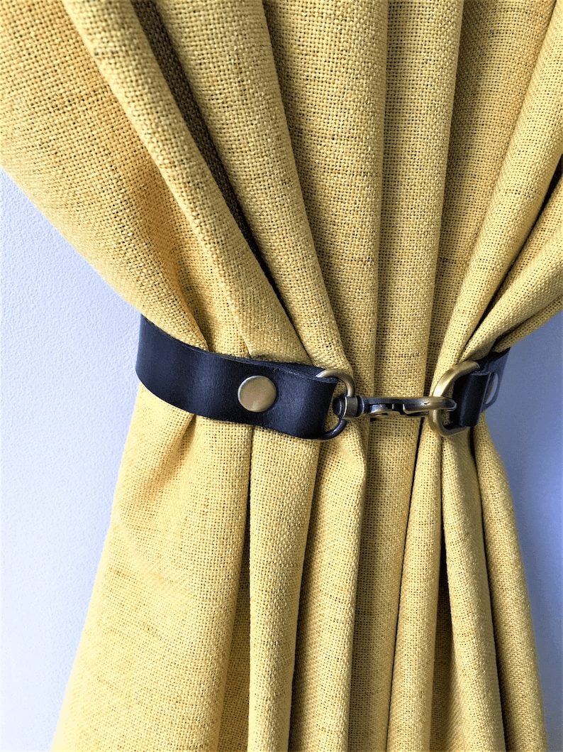 Minimalist Leather Curtain Tieback
