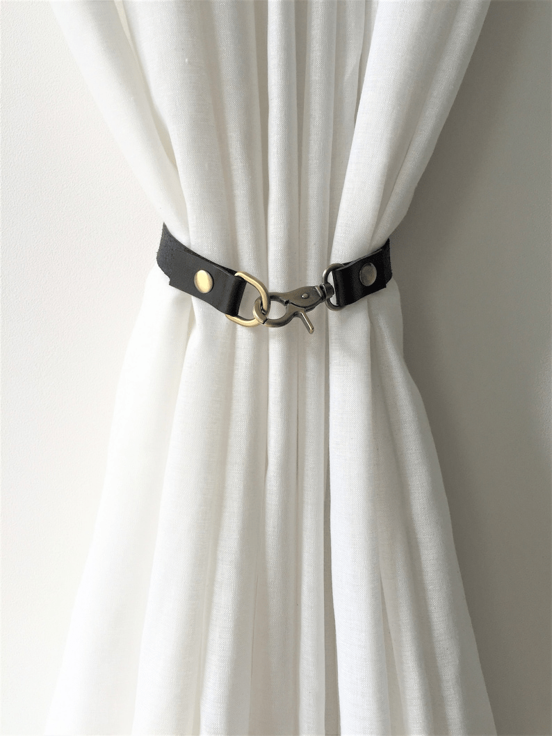 Minimalist Leather Curtain Tieback