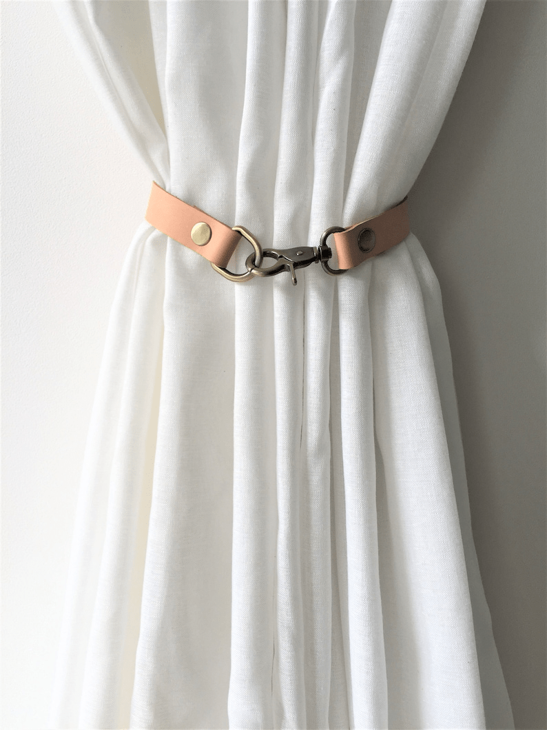 Minimalist Leather Curtain Tieback