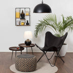 Butterfly Chair black chair Goat leather