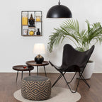 Butterfly Chair black chair Goat leather