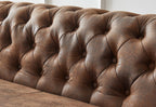 Craftshades Vintage Chesterfield Brown Ottoman Left