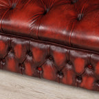 Craftshades Chesterfield Handmade Buckingham 3 Seater Antique Light Rust Leather Sofa
