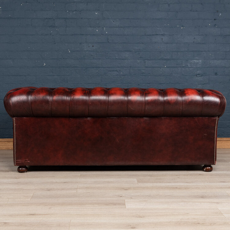 Craftshades Chesterfield Handmade Buckingham 3 Seater Antique Light Rust Leather Sofa