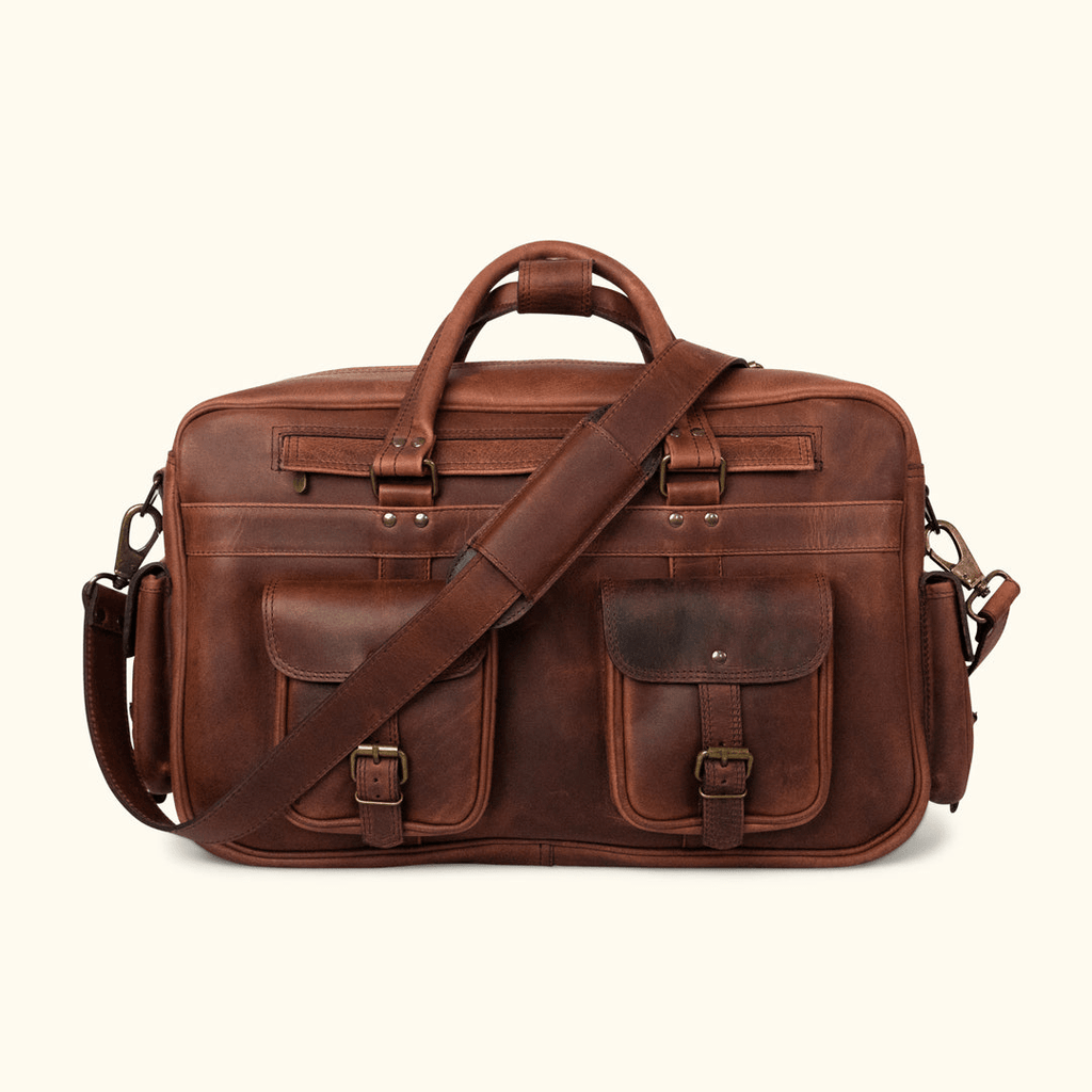 CRAFTSHADES ROOSEVELT BUFFALO LEATHER PILOT BAG - LARGE