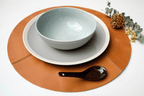 Round Leather Placemats Set