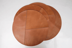 Round Leather Placemats Set