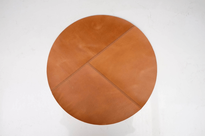 Round Leather Placemats Set