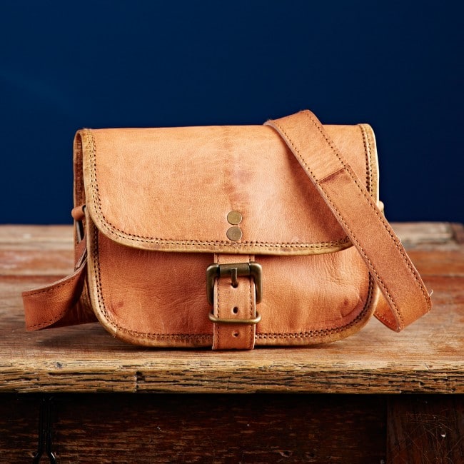Craftshades – 9″7 Single Strip Handcrafted Mini Messenger Leather Bag | 100% Genuine Leather
