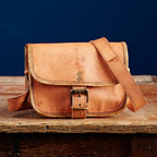 Craftshades – 9″7 Single Strip Handcrafted Mini Messenger Leather Bag | 100% Genuine Leather