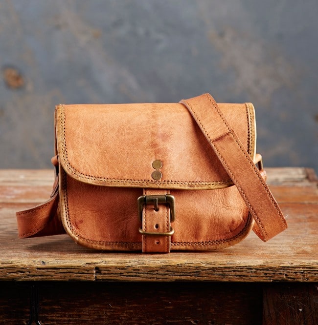 Craftshades – 9″7 Single Strip Handcrafted Mini Messenger Leather Bag | 100% Genuine Leather