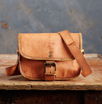 Craftshades – 9″7 Single Strip Handcrafted Mini Messenger Leather Bag | 100% Genuine Leather