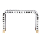 Black and White Striped Bone Inlay Console Table
