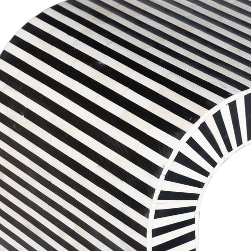 Black and White Striped Bone Inlay Console Table