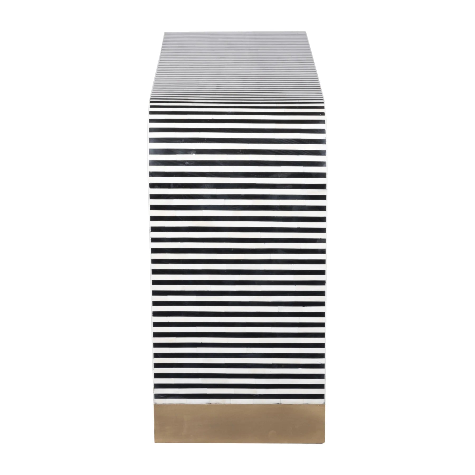 Black and White Striped Bone Inlay Console Table