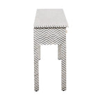 Bone Inlay 3-Drawer Console Table – Black Zig Zag