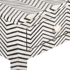 Bone Inlay 3-Drawer Console Table – Black Zig Zag