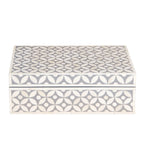 Bone Inlay Box – Medium Grey Geometric