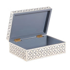 Bone Inlay Box – Medium Grey Geometric