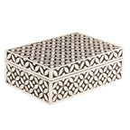 Bone Inlay Box – Medium Black Geometric