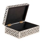 Bone Inlay Box – Medium Black Geometric