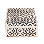 Bone Inlay Box – Medium Black Geometric